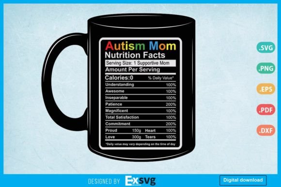 Autism Mom Nutrition Graphics for Print Templates