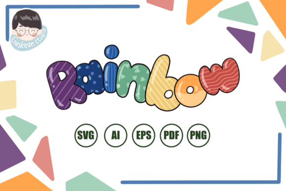 Boho Rainbow Graphics for Print Templates