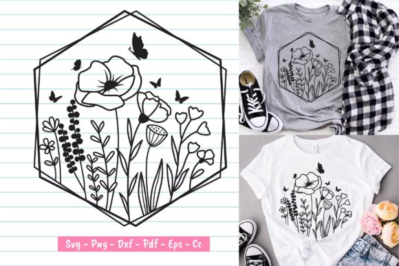Flower And Butterfly Graphics For Print Templates