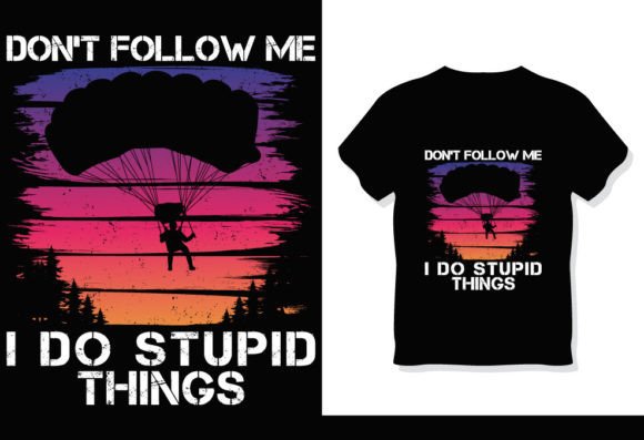 Fun Summer Skydiving T-Shirt Graphics for Print Templates