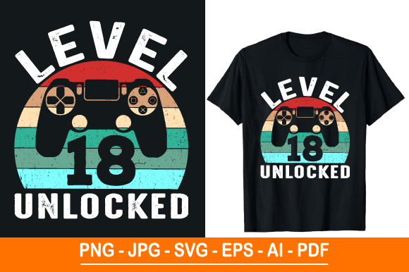 Level 18 Unlocked Graphics for Print Templates