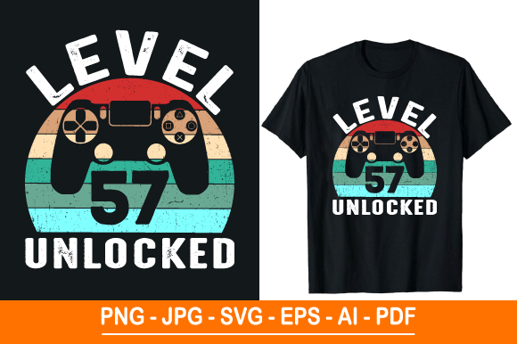 Level 57 Unlocked T-Shirt Design
