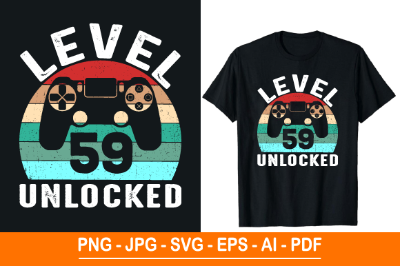 Level 59 Unlocked T-Shirt Design