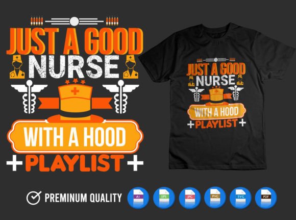 Nurse Typographic T Shirt Design Vector
