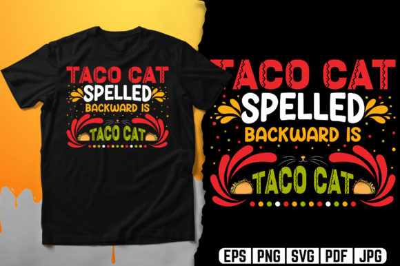 Taco Cat Graphics for Print Templates